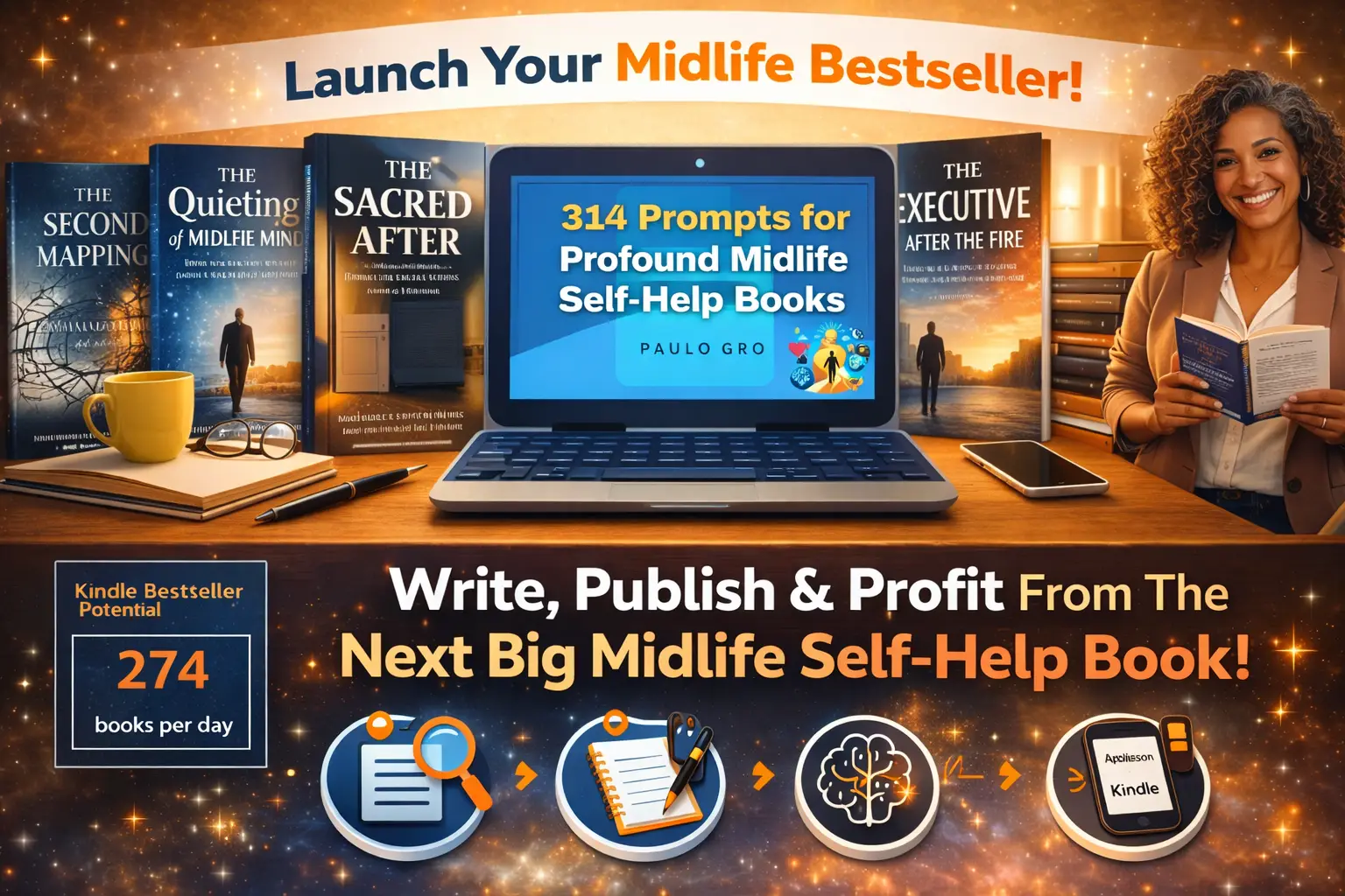314 prompts for profound midlife self-help books review – write, publish and profit from Kindle books, 314 Prompts for Profound Midlife Self-Help Books